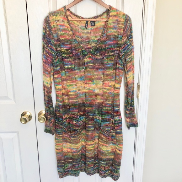 multi color sweater dress